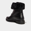Bottines avec bord fausse fourrure noir femme