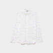 Chemise droite brod&eacute;e coton blanc femme