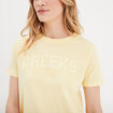 T-shirt oversize col rond coton Creeks jaune clair femme