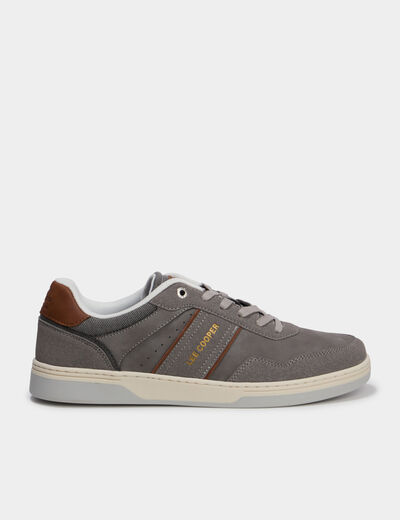 Tennis basses &agrave; lacets Lee Cooper gris homme