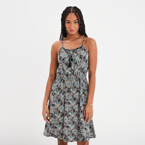 Robe droite à bretelles noir femme