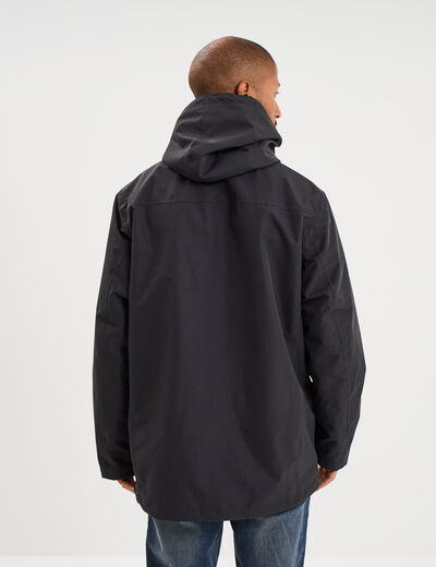 Parka chaude 3-en-1 imperm&eacute;able gris fonc&eacute; homme
