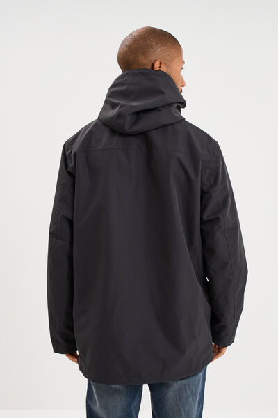 Parka chaude 3-en-1 imperm&eacute;able gris fonc&eacute; homme