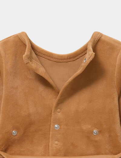 Dors-bien manches longues boutonn&eacute; camel b&eacute;b&eacute;