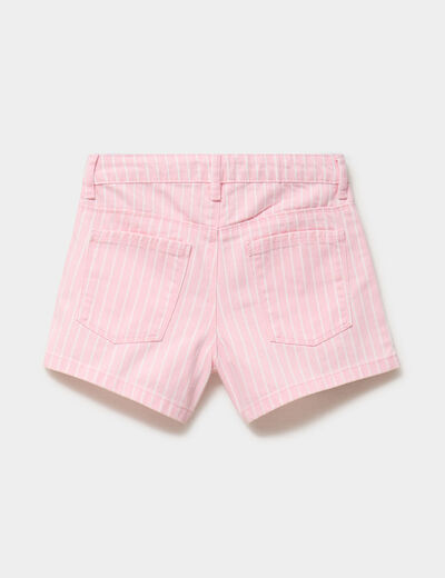 Short ajust&eacute; 5 poches coton rose fille