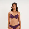 Soutien-gorge embo&icirc;tant padd&eacute; dentelle prune femme