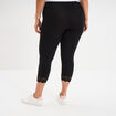 Legging 7/8&egrave;me bandes dentelle noir femme grande taille