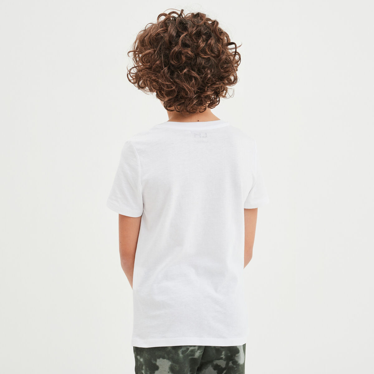 T-shirt printé col rond manches courtes blanc garçon