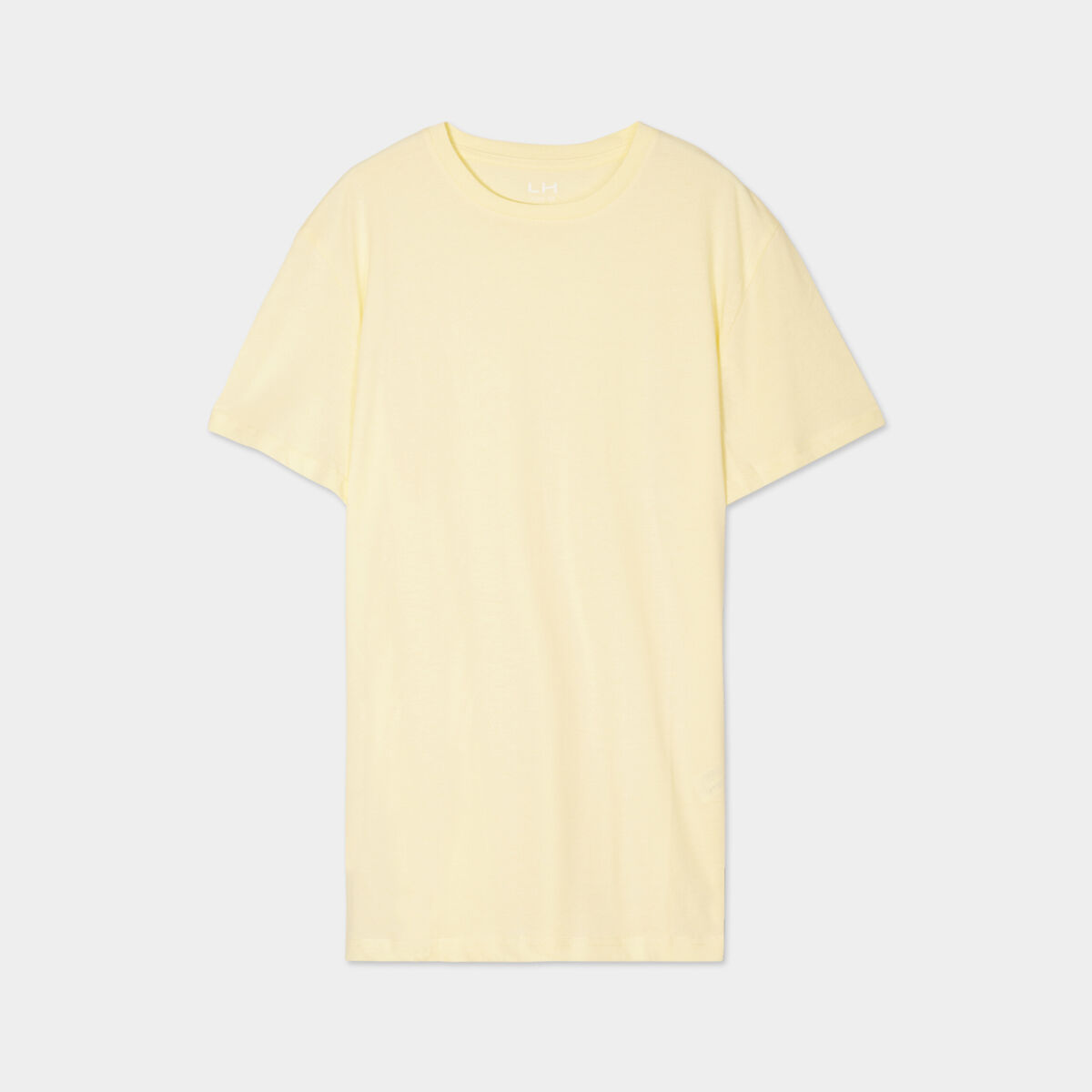 T-shirt droit en coton manches courtes jaune clair homme