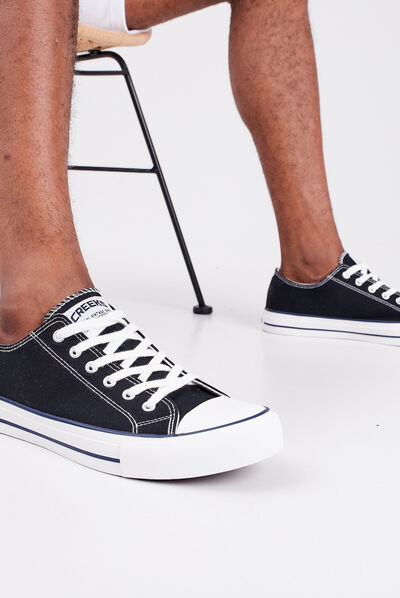 Tennis en toile à lacets Creeks noir homme
