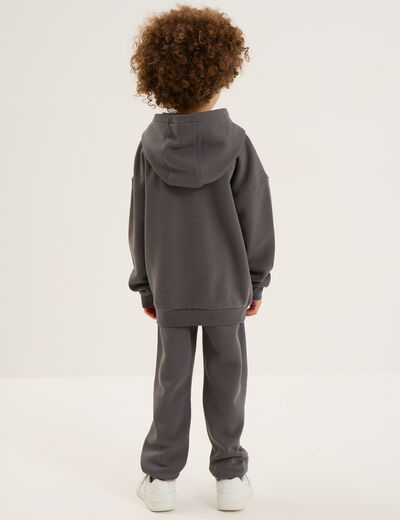 Ensemble de jogging sweat et pantalon gris fonc&eacute; gar&ccedil;on