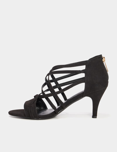 Sandales à talons 8 cm noir femme