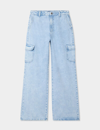 Jeans cargo taille standard Creeks denim triple stone femme