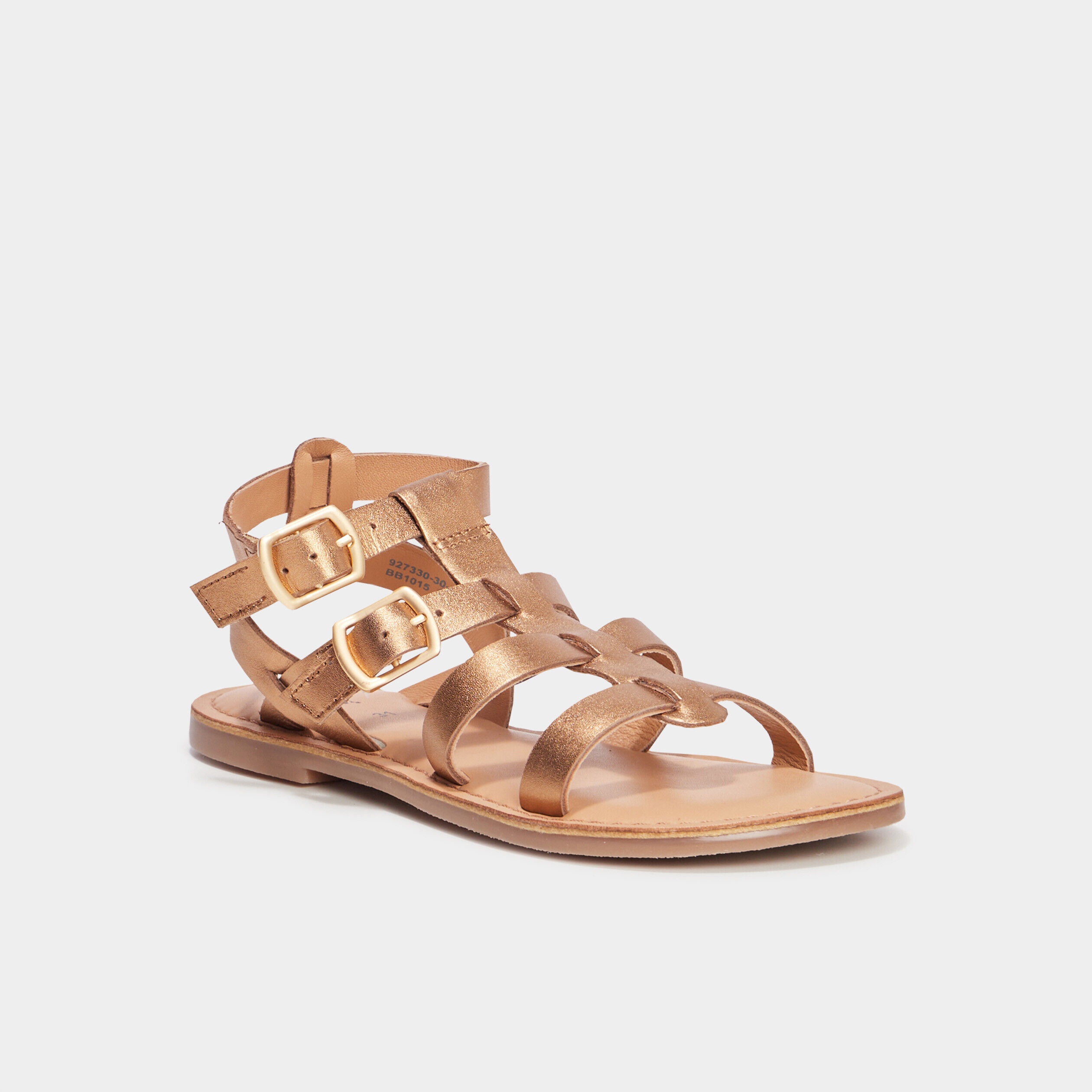 Sandales en cuir Kickers marron foncé fille
