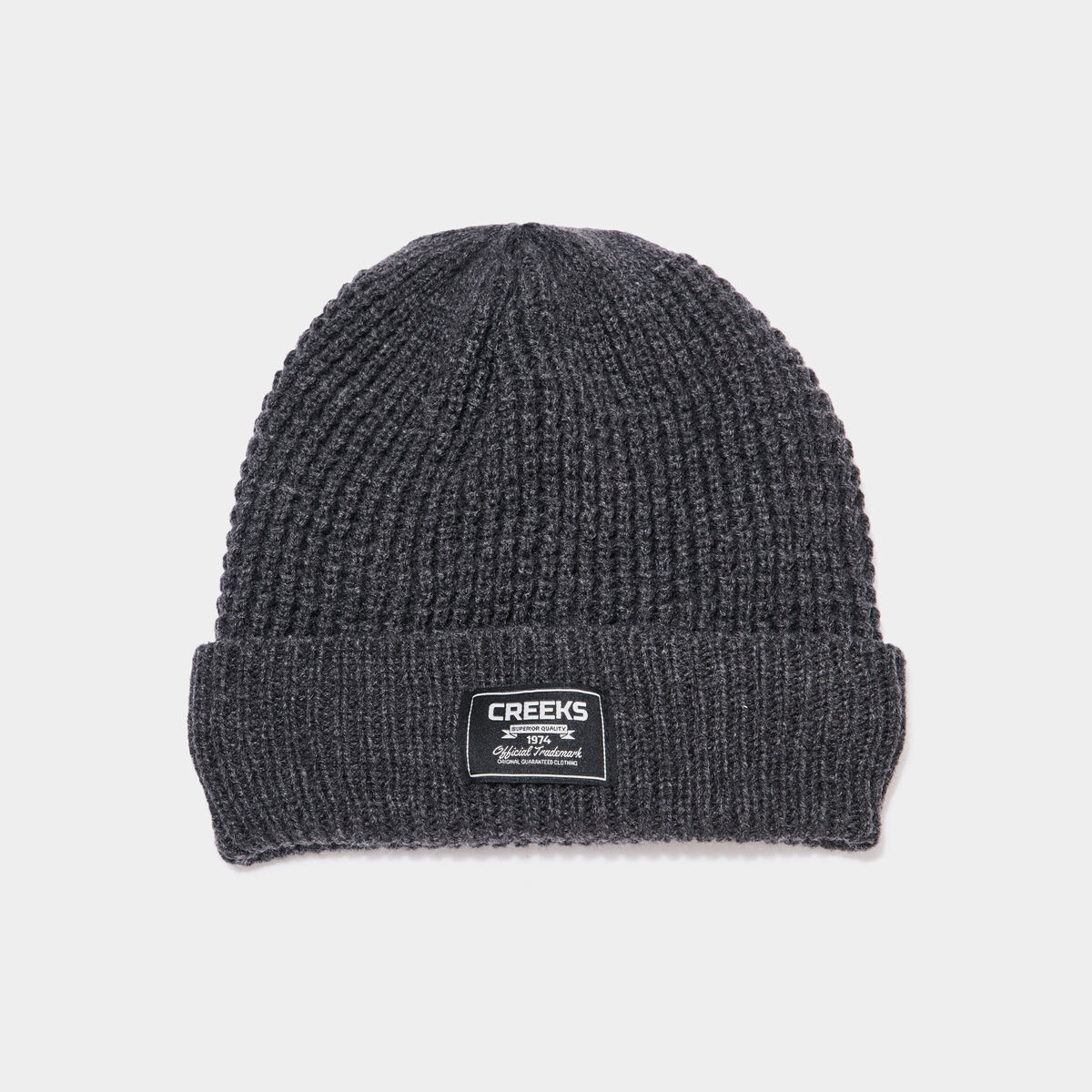 Bonnet tricot&eacute; gris fonc&eacute; homme