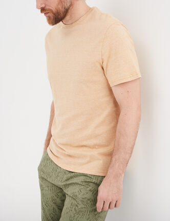 T-shirt col rond manches courtes Creeks jaune moutarde homme