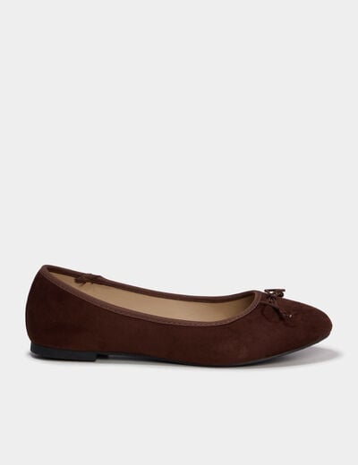 Ballerines avec noeuds marron fonc&eacute; femme
