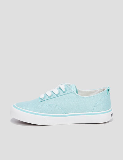 Tennis en toile à lacets Creeks bleu turquoise fille