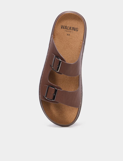 Mules avec boucles marron homme