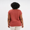 T-shirt bandes dentelle col en V vieux rose femme grande taille