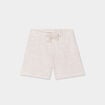 Short avec noeud taille élastiquée coton beige bébé garçon