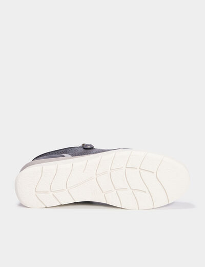 Tennis à lacets zippées bleu marine femme