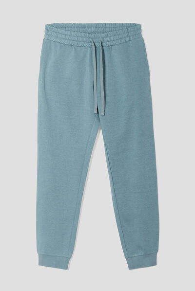 Jogging droit molleton vert foncé homme