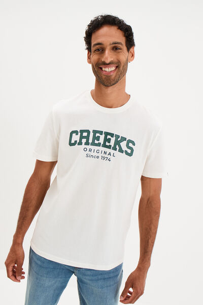 T-shirt droit manches courtes coton blanc homme
