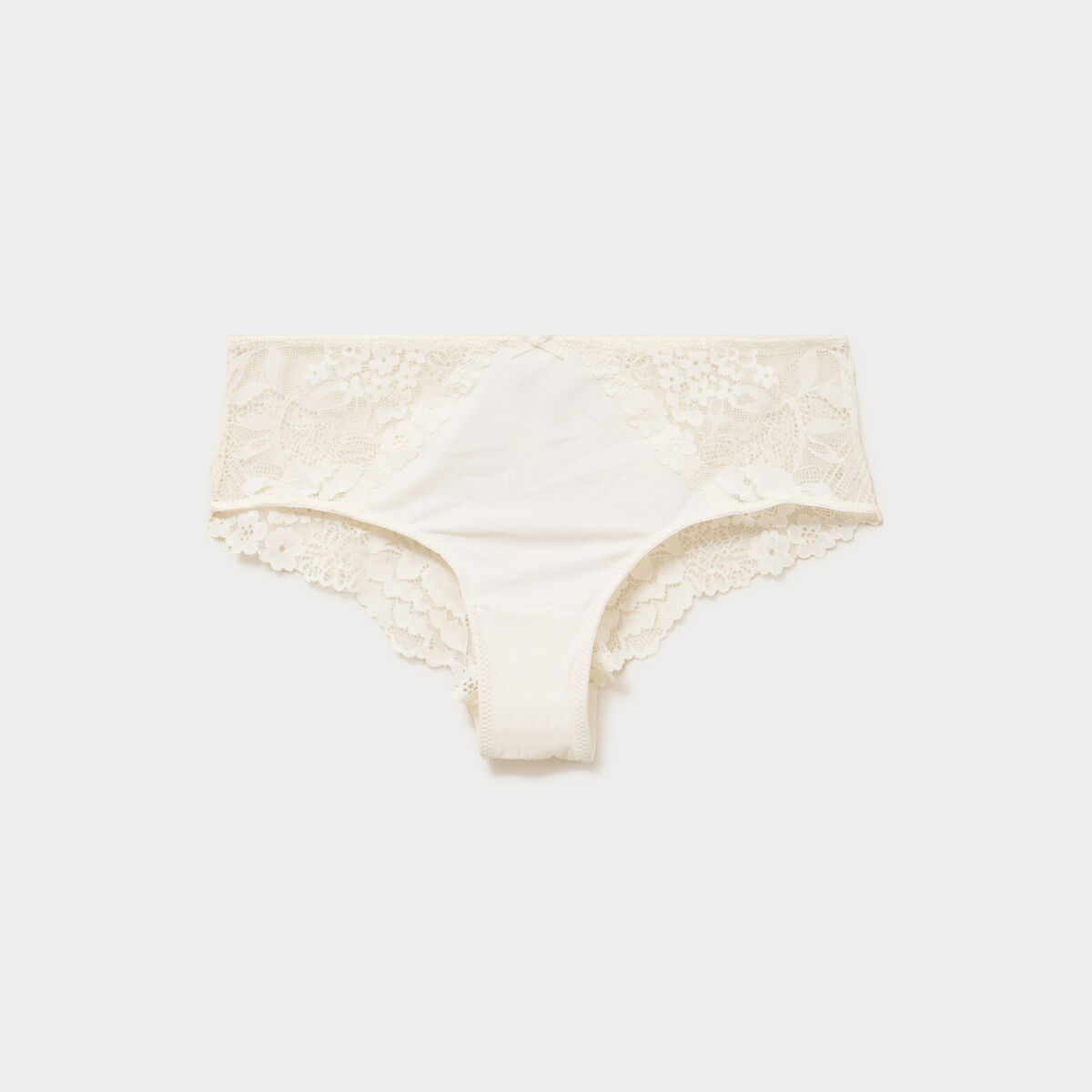 Shorty avec dentelle blanc femme