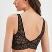 Soutien-gorge brassière côtelé dentelle noir femme