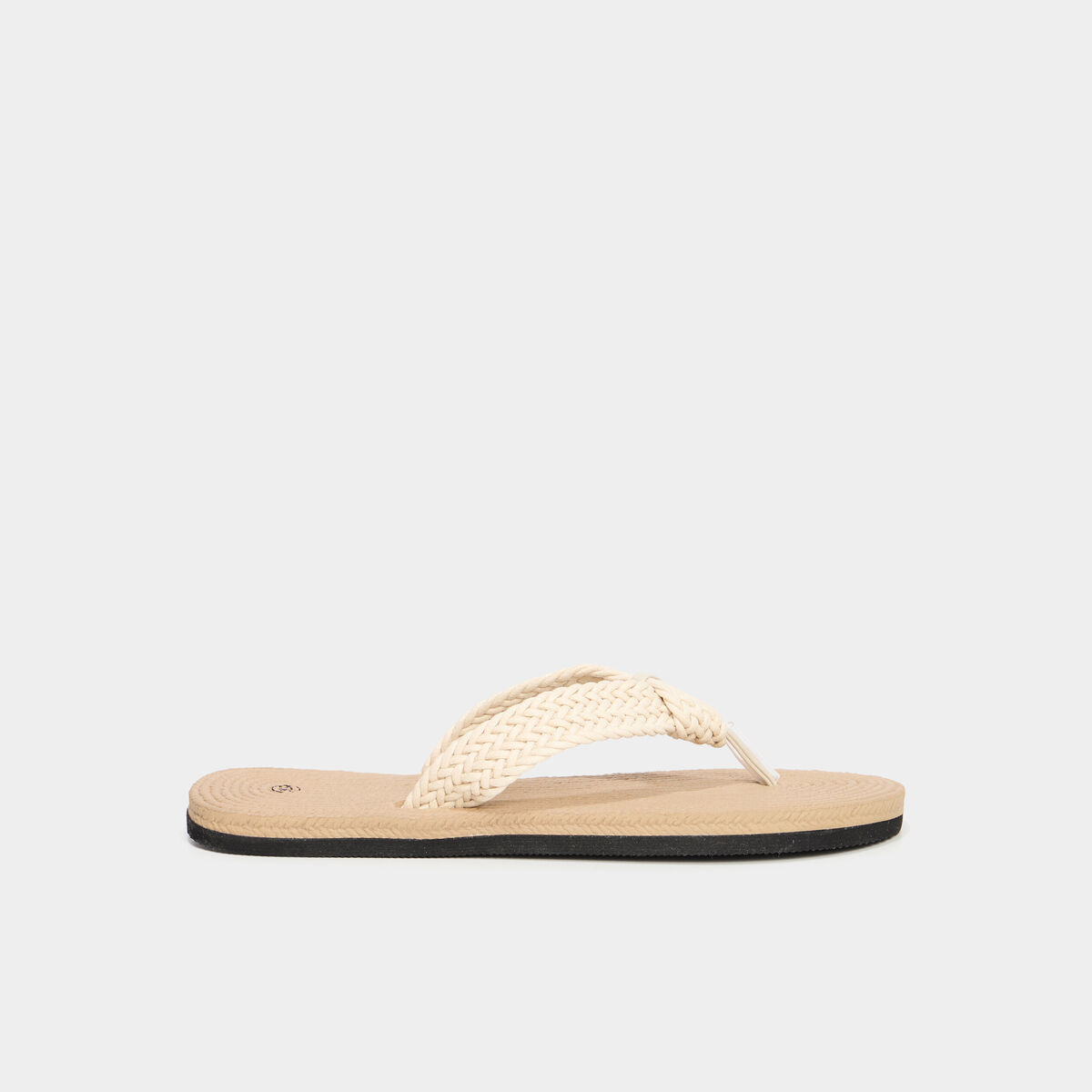 Tongs de plage détails tressés sable femme