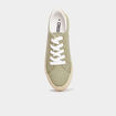 Tennis basses toile plateformes vert kaki femme