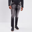 Jeans straight denim noir homme