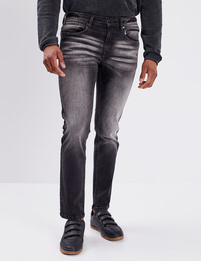 Jeans straight denim noir homme