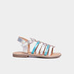 Sandales brides iris&eacute;es en cuir Creeks bleu fille