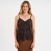 Caraco effet satin marron foncé femme