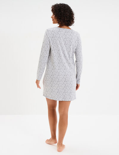 Chemise de nuit manches longues gris clair femme