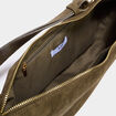 Sac banane effet su&eacute;dine vert kaki femme