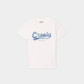 t shirt col rond manches courtes creeks blanc garcon T-shirt col rond manches courtes Creeks blanc garçon