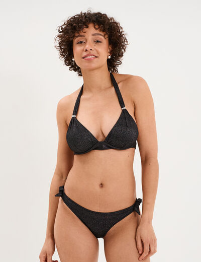 Haut de maillot de bain forme triangle noir femme