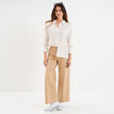 Chemise manches longues beige femme