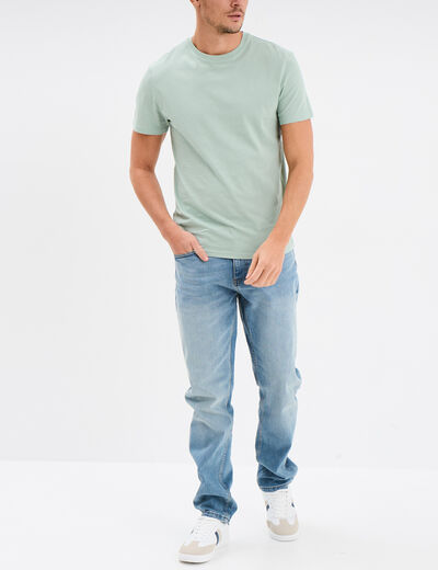 T-shirt en coton manches courtes vert pastel homme