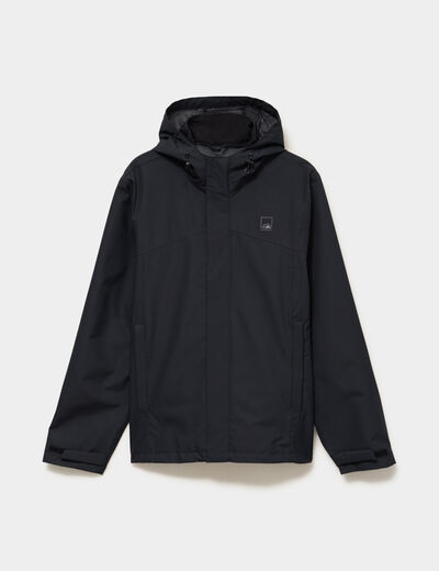 Blouson coupe-vent imperm&eacute;able &agrave; capuche noir homme