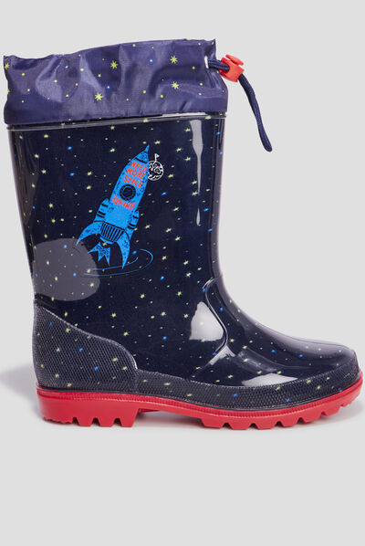 Bottes de pluie à coulisse bleu marine garçon