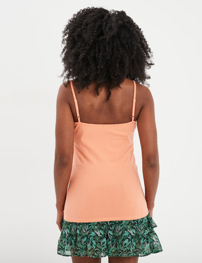Débardeur coton bretelles réglables rose corail femme