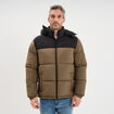 Doudoune d&eacute;perlante &agrave; capuche amovible taupe homme