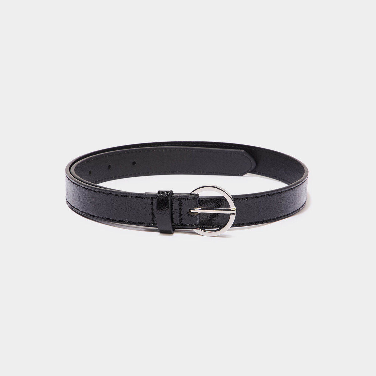 Ceinture avec boucle ronde noir fille