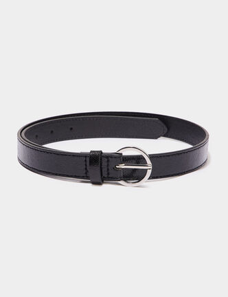 Ceinture avec boucle ronde noir fille