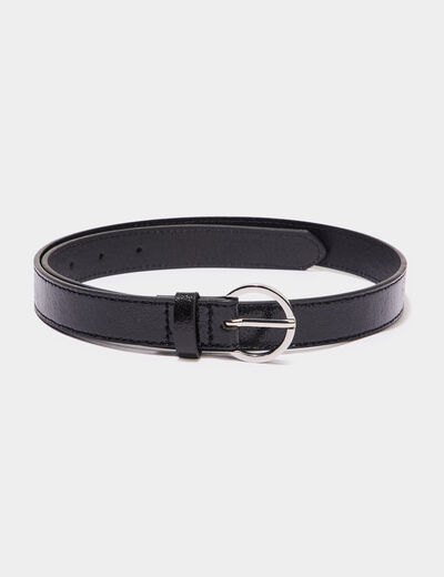 Ceinture avec boucle ronde noir fille