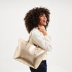 Sac cabas effet tress&eacute; couleur or femme